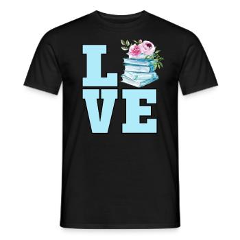 Süßes Buch Liebhaber Aquarell Blumen Lesebuch - Männer T-Shirt - Schwarz - Vorne - AI Model Male 178 light (178cm)