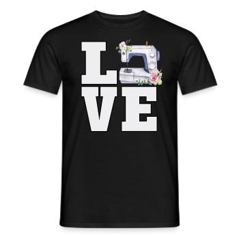 Nähen Liebhaber Quilting Lover Cute Floral Aquarell - Männer T-Shirt - Schwarz - Vorne - AI Model Male 178 light (178cm)