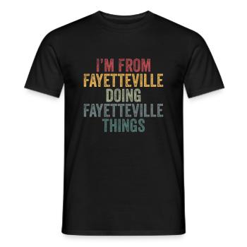 Fayetteville choses ville - T-shirt homme - noir - Devant - AI Model Male 178 light (178cm)