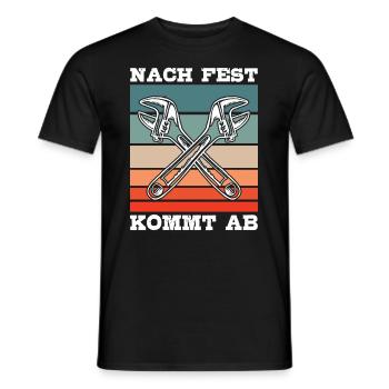 Handwerker Nach Fest Kommt Ab KFZ Mechaniker - Männer T-Shirt - Schwarz - Vorne - AI Model Male 178 light (178cm)