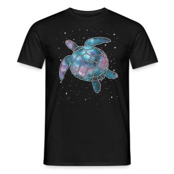 Space Sea Turtle Milky Way Galaxy Nebula Universe - Men's T-Shirt - black - Front - AI Model Male 178 light (178cm)