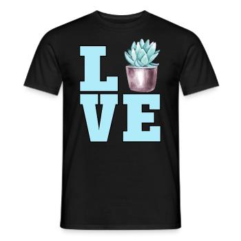 House Plant Lover Funny Cute Cactus Succulent - Men's T-Shirt - black - Front - AI Model Male 178 light (178cm)