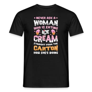 Sad Women Heartbreak Lovesickness Crème glacée - T-shirt homme - noir - Devant - AI Model Male 178 light (178cm)