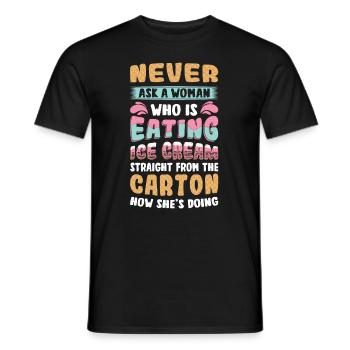 Sad Women Heartbreak Lovesickness Crème glacée - T-shirt homme - noir - Devant - AI Model Male 178 light (178cm)