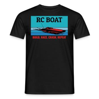 Rc Boat Racing Electric Powerboat Speedboat Race - Men's T-Shirt - black - Front - AI Model Male 178 light (178cm)