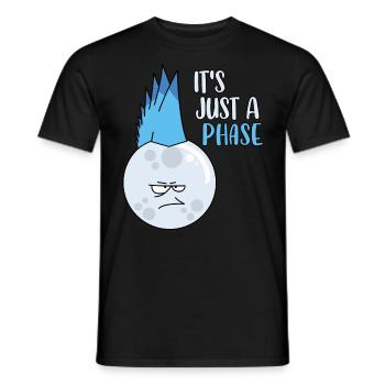 C’est juste une phase drôle de pleine lune Pun Cycle lunaire - T-shirt homme - noir - Devant - AI Model Male 178 light (178cm)