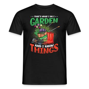C’est ce que je fais, je jardine et je sais des choses - T-shirt homme - noir - Devant - AI Model Male 178 light (178cm)