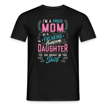 Je suis une fière mère d’une fille - T-shirt homme - noir - Devant - AI Model Male 178 light (178cm)
