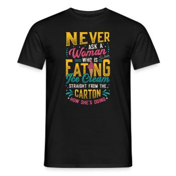 Sad Women Heartbreak Lovesickness Crème glacée - T-shirt homme - noir - Devant - AI Model Male 178 light (178cm)