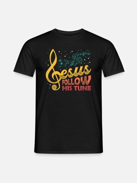 Jesus, clef, music, religious. - Men's T-Shirt - black