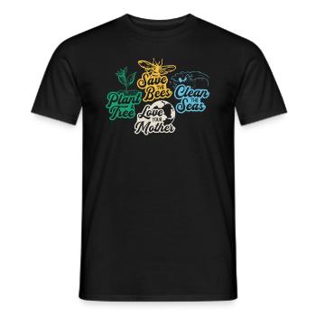 Rette die Bienen Pflanze mehr Bäume Tag der Erde - Männer T-Shirt - Schwarz - Vorne - AI Model Male 178 light (178cm)