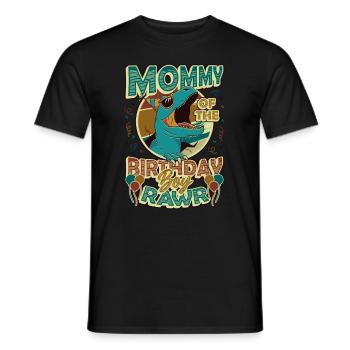Dinosaure Maman d’Birthday Boy - T-shirt homme - noir - Devant - AI Model Male 178 light (178cm)