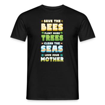 Rette die Bienen Pflanze mehr Bäume Tag der Erde - Männer T-Shirt - Schwarz - Vorne - AI Model Male 178 light (178cm)