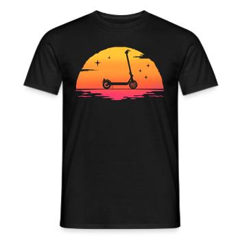 sunrise scooter retro scooter scooter - Men's T-Shirt - black - Front - AI Model Male 178 light (178cm)
