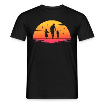 Father and daughter - father and son, father son and daughter - Men's T-Shirt - black - Front - AI Model Male 178 light (178cm)