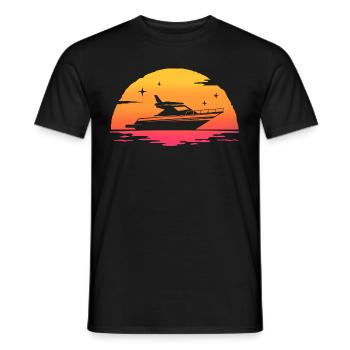 sunrise yacht marin navire bateau yachting - T-shirt homme - noir - Devant - AI Model Male 178 light (178cm)