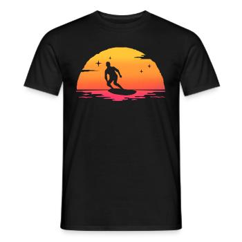 Sunrise Surf Surfer T-Shirt Surfen - Männer T-Shirt - Schwarz - Vorne - AI Model Male 178 light (178cm)