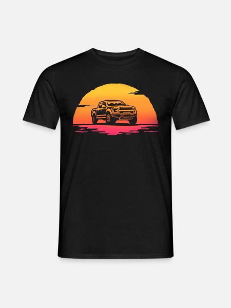 zonsopgang ophalen t-shirt off-road auto - Heren T-shirt - zwart