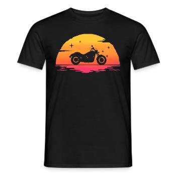 Sunrise Motorrad Cruiser Motorrad Motorrad Motorrad T-Shir - Männer T-Shirt - Schwarz - Vorne - AI Model Male 178 light (178cm)