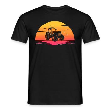 Sunrise Traktor T-Shirt Landwirt Traktor - Männer T-Shirt - Schwarz - Vorne - AI Model Male 178 light (178cm)