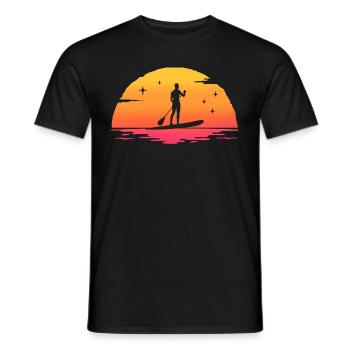 Sonnenaufgang Paddle Board Paddel Surf Standing Paddle - Männer T-Shirt - Schwarz - Vorne - AI Model Male 178 light (178cm)