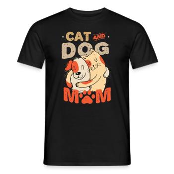 Mère de chat et de chien, animaux domestiques. - T-shirt homme - noir - Devant - AI Model Male 178 light (178cm)