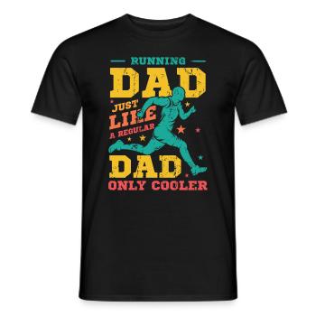 Courir papa, tout comme un papa ordinaire, seulement plus cool - T-shirt homme - noir - Devant - AI Model Male 178 light (178cm)