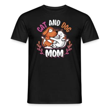 Mère de chat et de chien, animaux domestiques. - T-shirt homme - noir - Devant - AI Model Male 178 light (178cm)