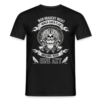Wikinger Krieger Nordmann Axt Legendärer Wikinger - Männer T-Shirt - Schwarz - Vorne - AI Model Male 178 light (178cm)