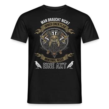 Wikinger Krieger Nordmann Axt Valhalla Nordmänner - Männer T-Shirt - Schwarz - Vorne - AI Model Male 178 light (178cm)