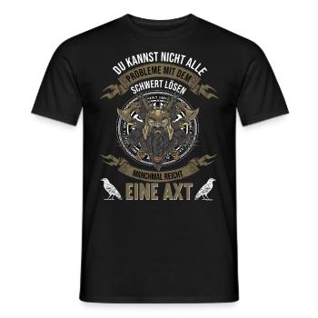 Wikinger Krieger Nordmann Axt Valhalla Nordmänner - Männer T-Shirt - Schwarz - Vorne - AI Model Male 178 light (178cm)
