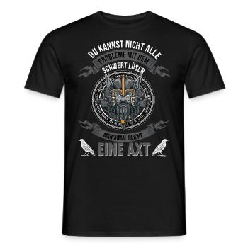 Wikinger Krieger Nordmann Axt Valhalla Nordmänner - Männer T-Shirt - Schwarz - Vorne - AI Model Male 178 light (178cm)