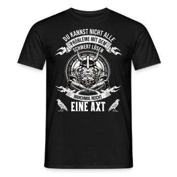 Wikinger Krieger Nordmann Axt Legendärer Wikinger - Männer T-Shirt - Schwarz - Vorne - AI Model Male 178 light (178cm)
