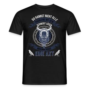 Wikinger Krieger Nordmann Axt Legendärer Wikinger - Männer T-Shirt - Schwarz - Vorne - AI Model Male 178 light (178cm)
