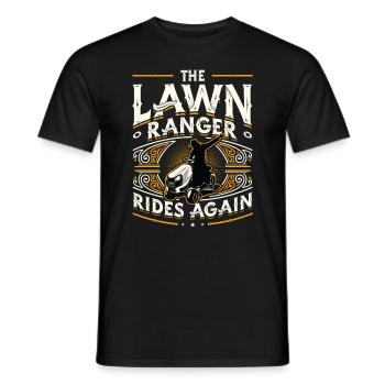 The Lawn Ranger Rides Again Lawn Care Lawn Mower - Men's T-Shirt - black - Front - AI Model Male 178 light (178cm)