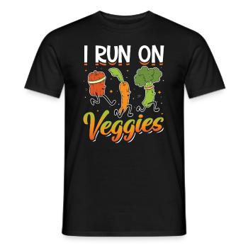I run for Veggies - Men's T-Shirt - black - Front - AI Model Male 178 light (178cm)
