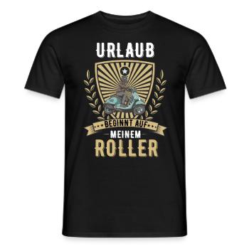 Roller Rollerfahrer Scooter Moped Motorroller - Männer T-Shirt - Schwarz - Vorne - AI Model Male 178 light (178cm)