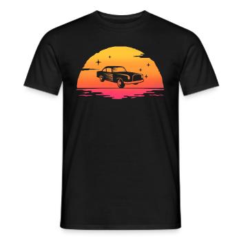 Sunrise Oldtimer Retro Altwagen - Männer T-Shirt - Schwarz - Vorne - AI Model Male 178 light (178cm)