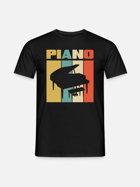 Lustiges Klavierspieler Klavier Piano Pianist - Männer T-Shirt - Schwarz