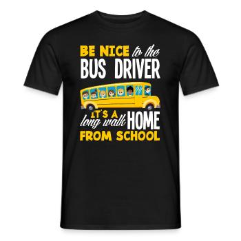 Funny school bus driver school bus bus driver - Men's T-Shirt - black - Front - AI Model Male 178 light (178cm)