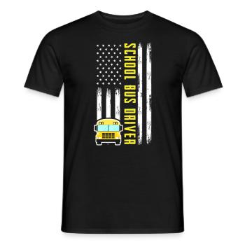 Funny school bus driver school bus bus driver - Men's T-Shirt - black - Front - AI Model Male 178 light (178cm)