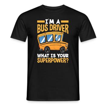 Funny school bus driver school bus bus driver - Men's T-Shirt - black - Front - AI Model Male 178 light (178cm)
