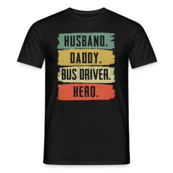 Funny school bus driver school bus bus driver - Men's T-Shirt - black - Front - AI Model Male 178 light (178cm)