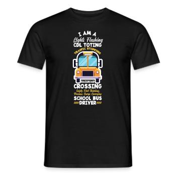 Funny school bus driver school bus bus driver - Men's T-Shirt - black - Front - AI Model Male 178 light (178cm)