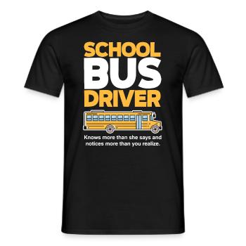 Funny school bus driver school bus bus driver - Men's T-Shirt - black - Front - AI Model Male 178 light (178cm)