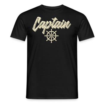 Capitaine Voilier Bateau à moteur Bateau Marin - T-shirt homme - noir - Devant - AI Model Male 178 light (178cm)