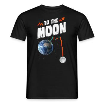 To the Moon, Crypto Crash, Stock Market Traders - Men's T-Shirt - black - Front - AI Model Male 178 light (178cm)