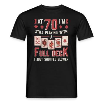 Avec soixante-dix jeux, 70e anniversaire - T-shirt homme - noir - Devant - AI Model Male 178 light (178cm)