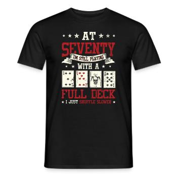 Avec soixante-dix jeux, 70e anniversaire - T-shirt homme - noir - Devant - AI Model Male 178 light (178cm)