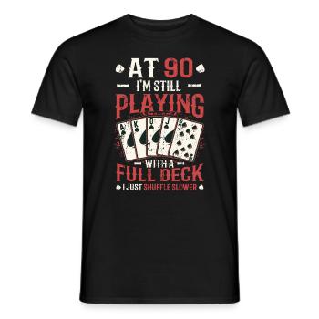 With ninety games, 90th birthday - Men's T-Shirt - black - Front - AI Model Male 178 light (178cm)